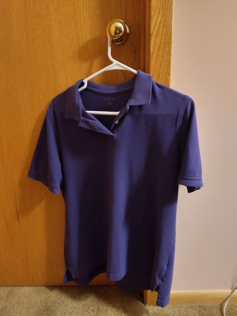 Vintage Women's Lands End Polo 1990s 2000s Purple Medium Good Cond.